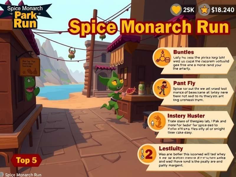 Spice Monarch Run gameplay screenshot showing character running through spice market